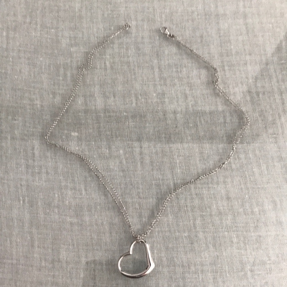Double strand silver heart necklace
